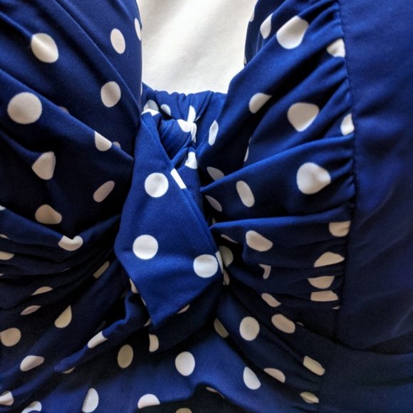 Panache Annalise Blue/White Polka Dot Tankini 32G - Picture 5 of 9